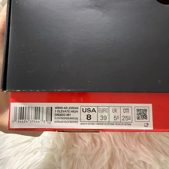 VALENTINE NIKE Womens Air Jordan 1 Elevate High Black in Atmosphere White Sail 8 - Picture 13 of 16